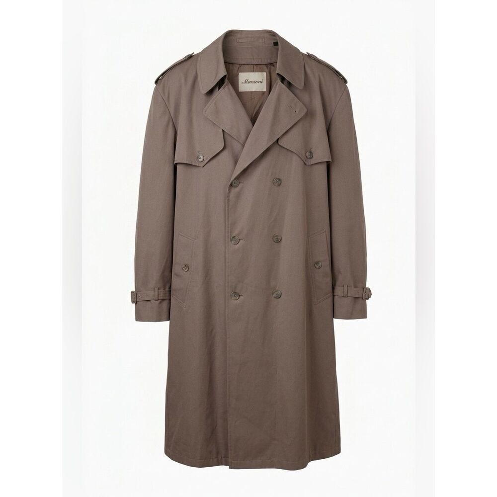 Men's Khaki Trench Coat by Mazzino Size 52L EUC